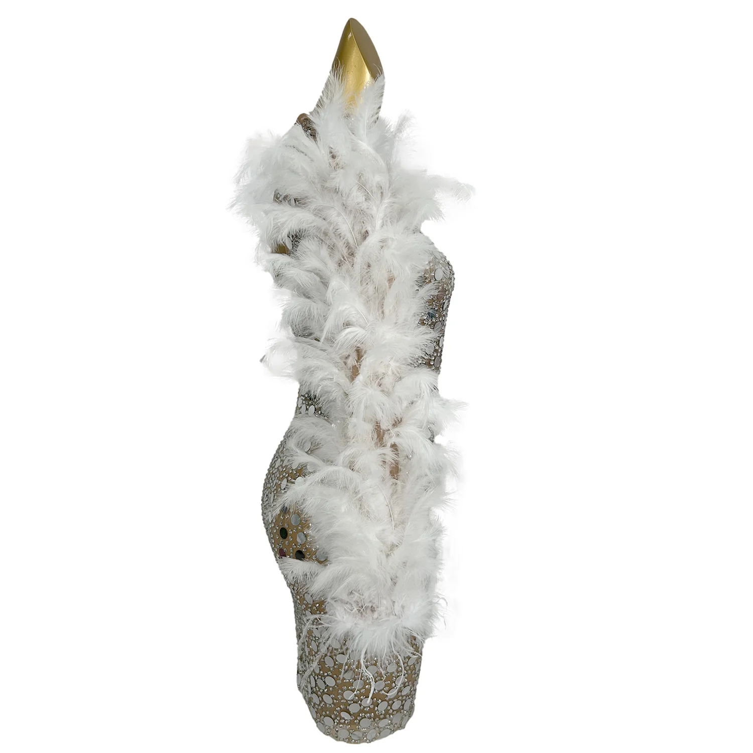 Elegante lantejoulas penas festa de aniversário celebração vestido plus size feminino vestido de noite mostrar boate wear baile de formatura vestido de cocktail