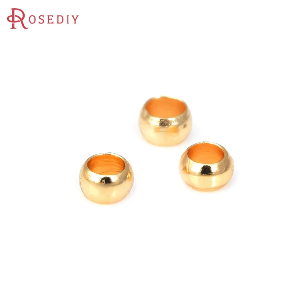 2MM 2.5MM 3MM 4MM 18K Gold Color Brass Station Beads Position Tube End Beads Spacer Beads Jewelry Making Bracelets Diy Findings