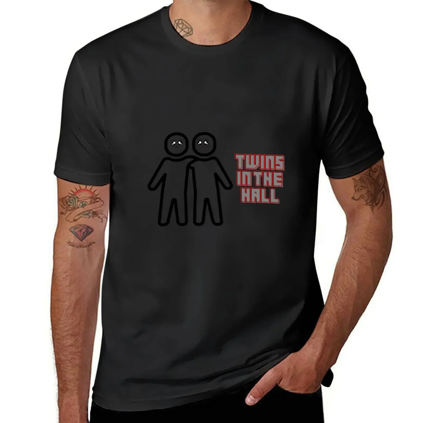 Twins in the hall T-Shirt anime stuff man t shirt man clothes shirts graphic plus size men clothing