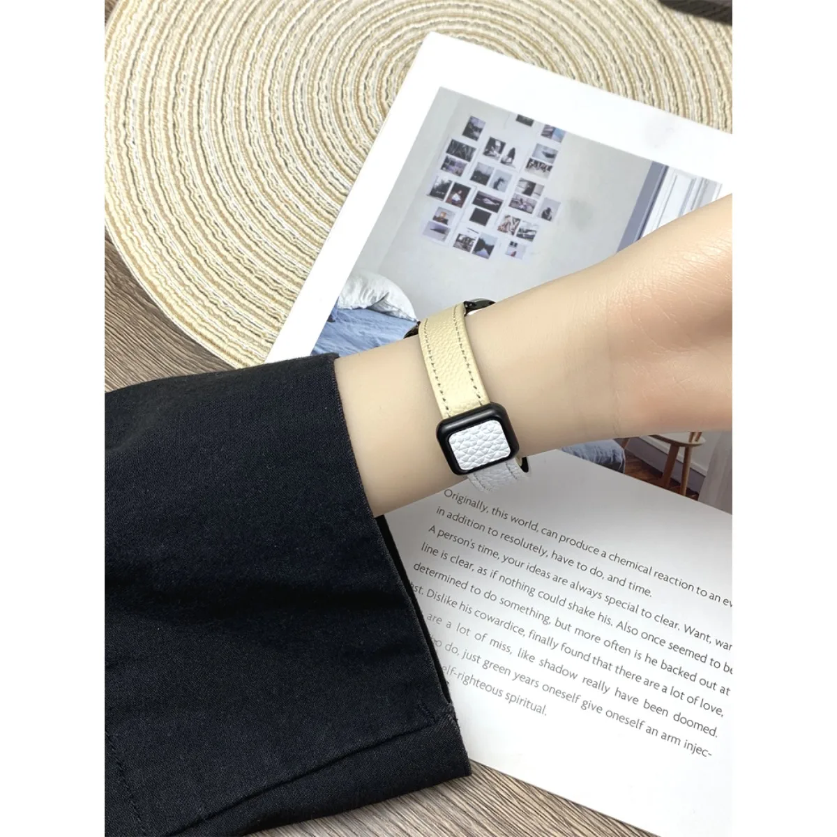 Bracelet de montre pour iwatch 42/44/45/46/49 mm 38/40/41 mm Bracelet de montre tendance en cuir PU pour montres série Ultra2 série 10/9/8/7/6/5/4/3/2/1_voghion.com