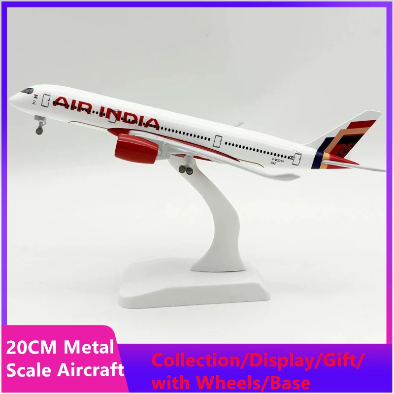 

20CM Airbus A350 Aircraft Model Alloy Metal Diecast Airplane Toy Children Kids Gift Indian A350 Miniature Plane for Collection