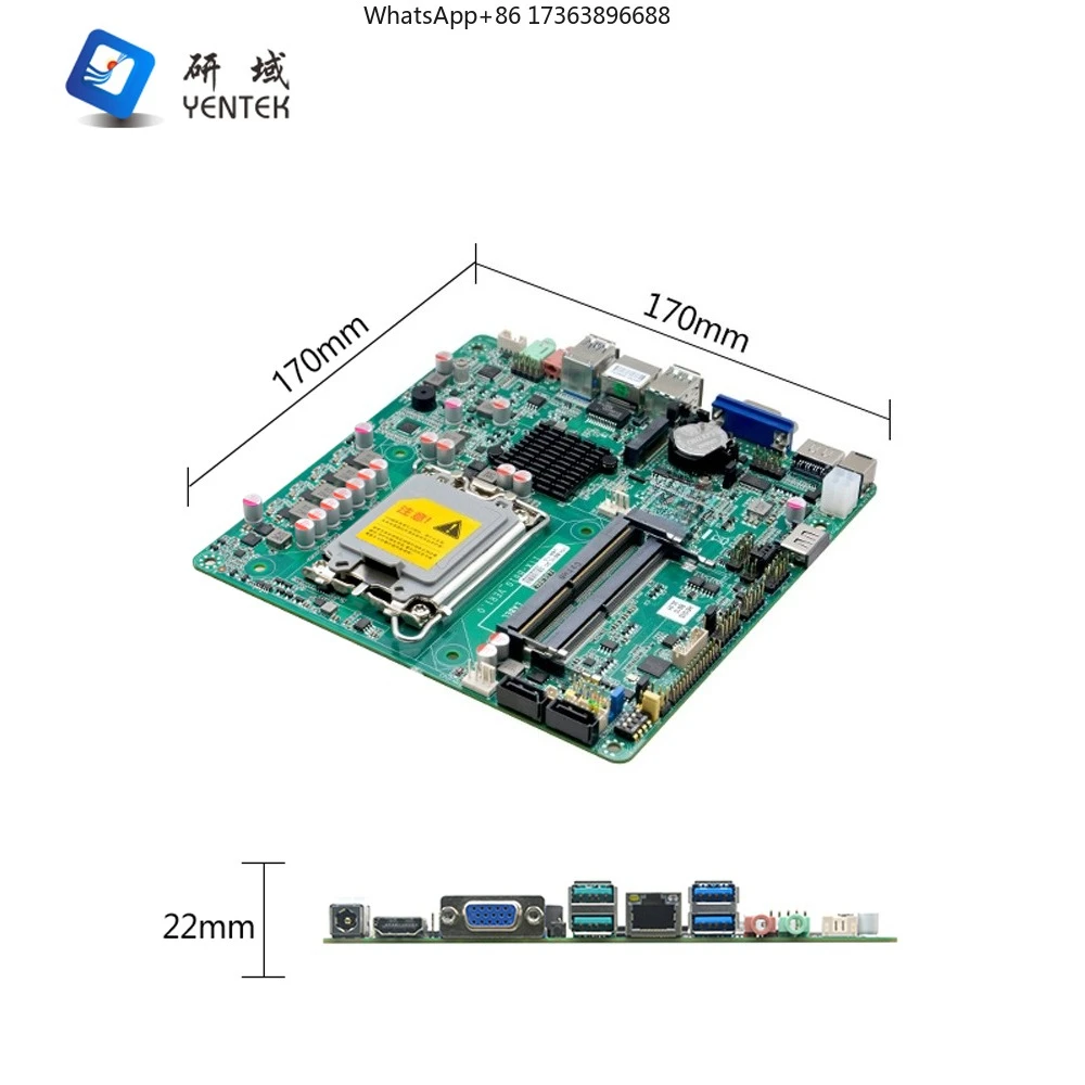 OEM ODM LGA1700 12세대 13세대 H610 I3 I5 I7 2 DDR4 M.2 VGA 2 HD LVDS LAN 2 RS232 COM OPS 미니 ITX 산업용 마더보드 썸네일 4
