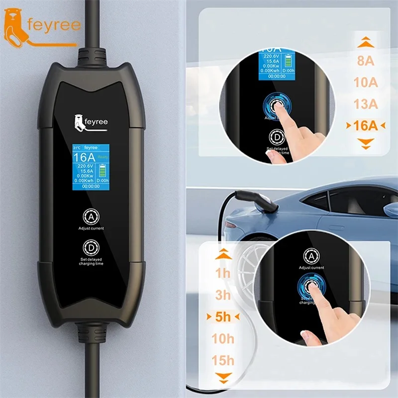 feyree EV Charger Portable 3.5kW Tesla NACS Charger Plug 1.8\