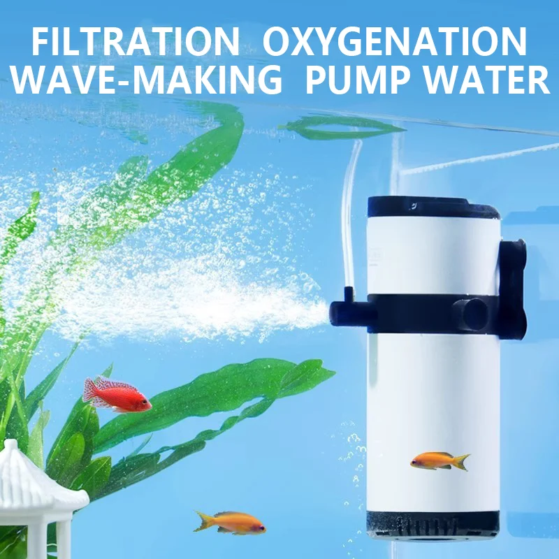 

3-In-1 Fish Tank Built-In Filter Equipment 15W/25W Aquarium Silent Oxygen Pump Fish Feces Water Purification Circulation Filters