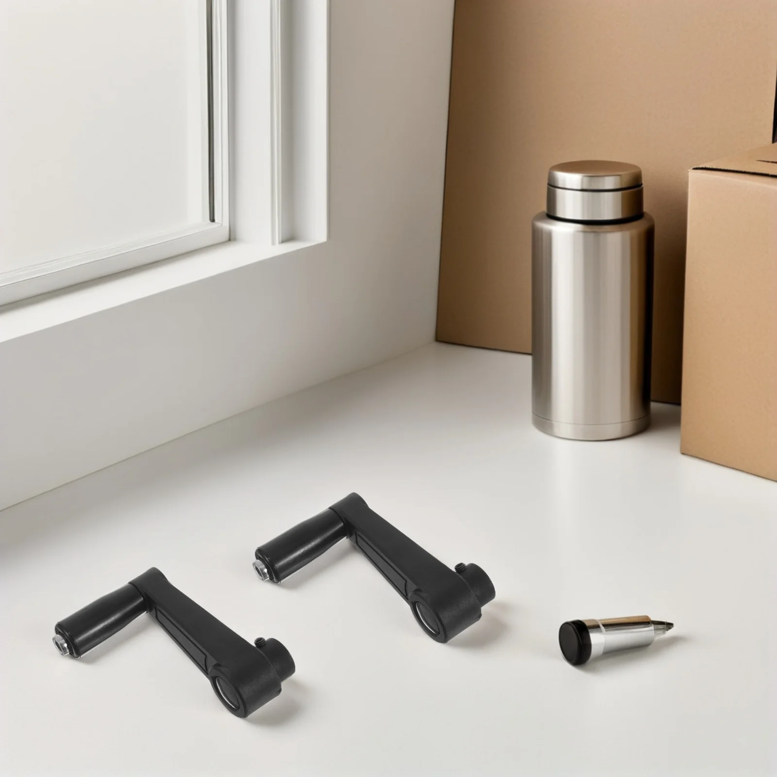 

2Pcs 8mm Round Hole Hand Crank Generator Handle Durable Tapered Grip Easy Replacement for Trailer Jack Manual Power Generator