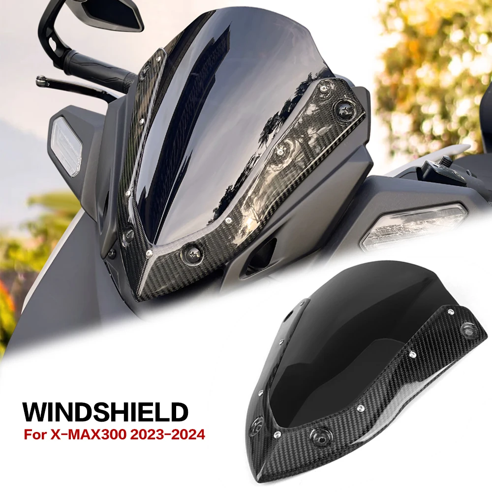 

Motorcycle Sports Double Bubble Windshield WindScreen Visor Viser Deflector For YAMAHA XMAX300 X-MAX300 XMAX X-Max 300 2023 2024
