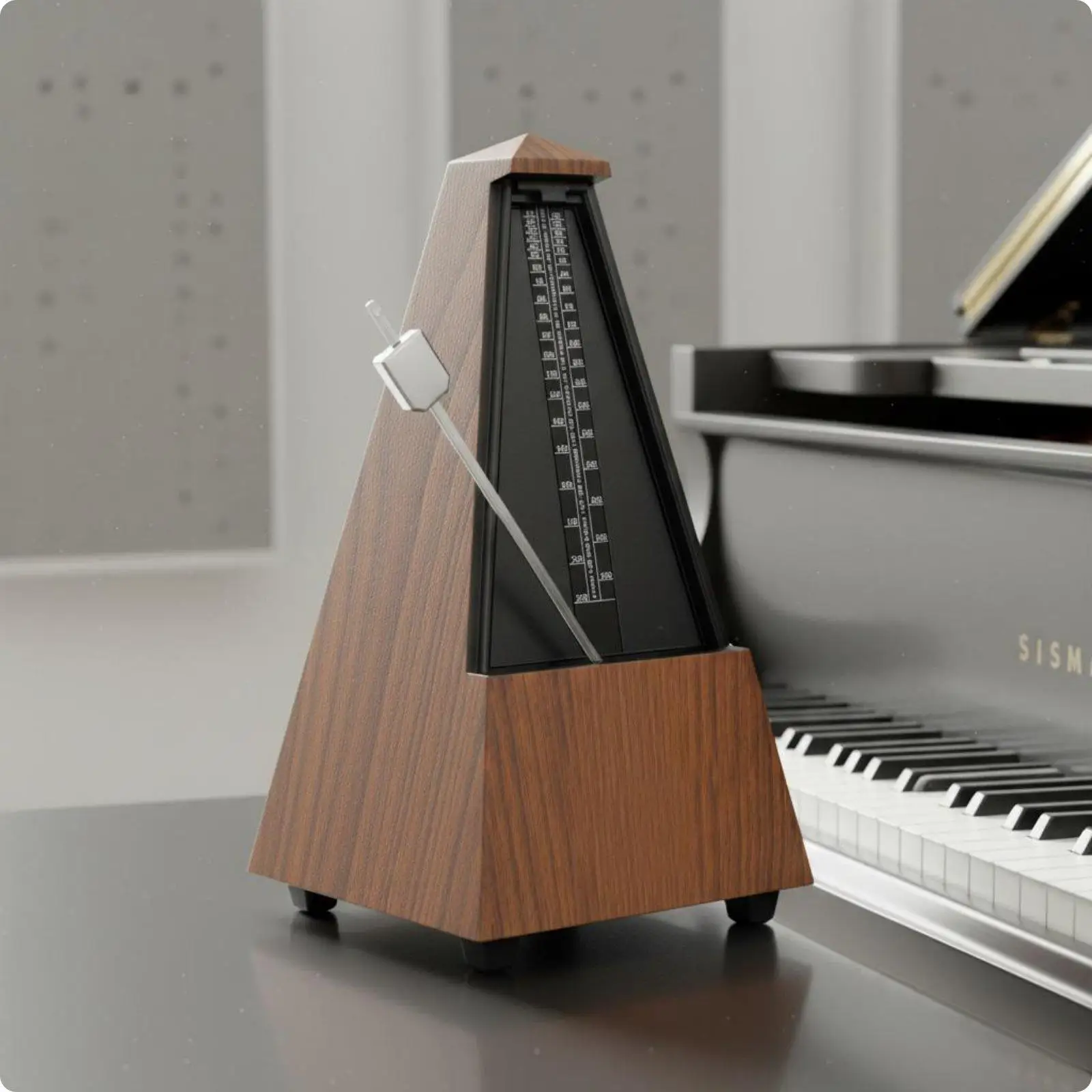 Métronome mécanique avec base en bois, entraîneur de tempérament, outil de chronométrage universel pour l'apprentissage musical