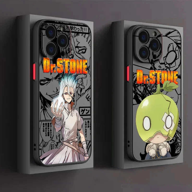 D-Dr.STONE Anime Cool Cute Frosted Translucent For Apple iPhone 15 14 13 12 11 XS XR X 8 7 SE Pro Max Plus Mini TPU Phone Case