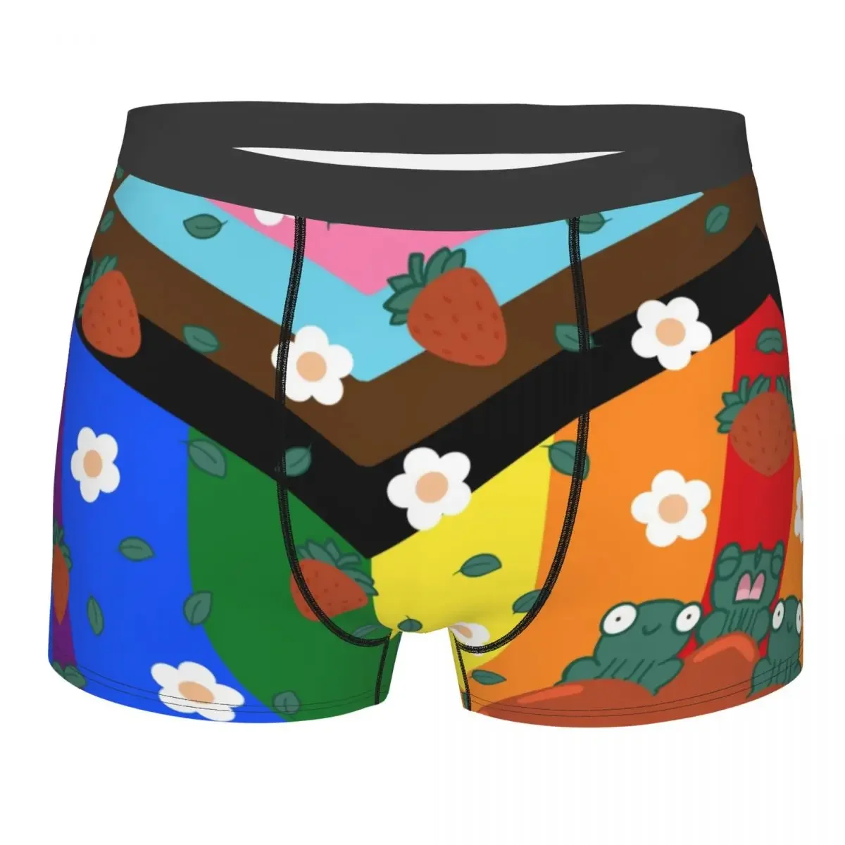 Custom Rainbow Cottagecore Boxers Shorts Men LGBT Lesbian Rainbow Briefs Underwear Novelty Underpants