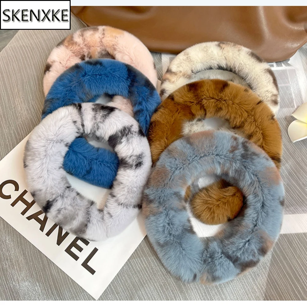 

Hot Sale Women Luxury winter 100% Real Rex Rabbit Fur Headbands Quality Real Fur Hair Band Lady Fashion Hair Hoop Furry Gift