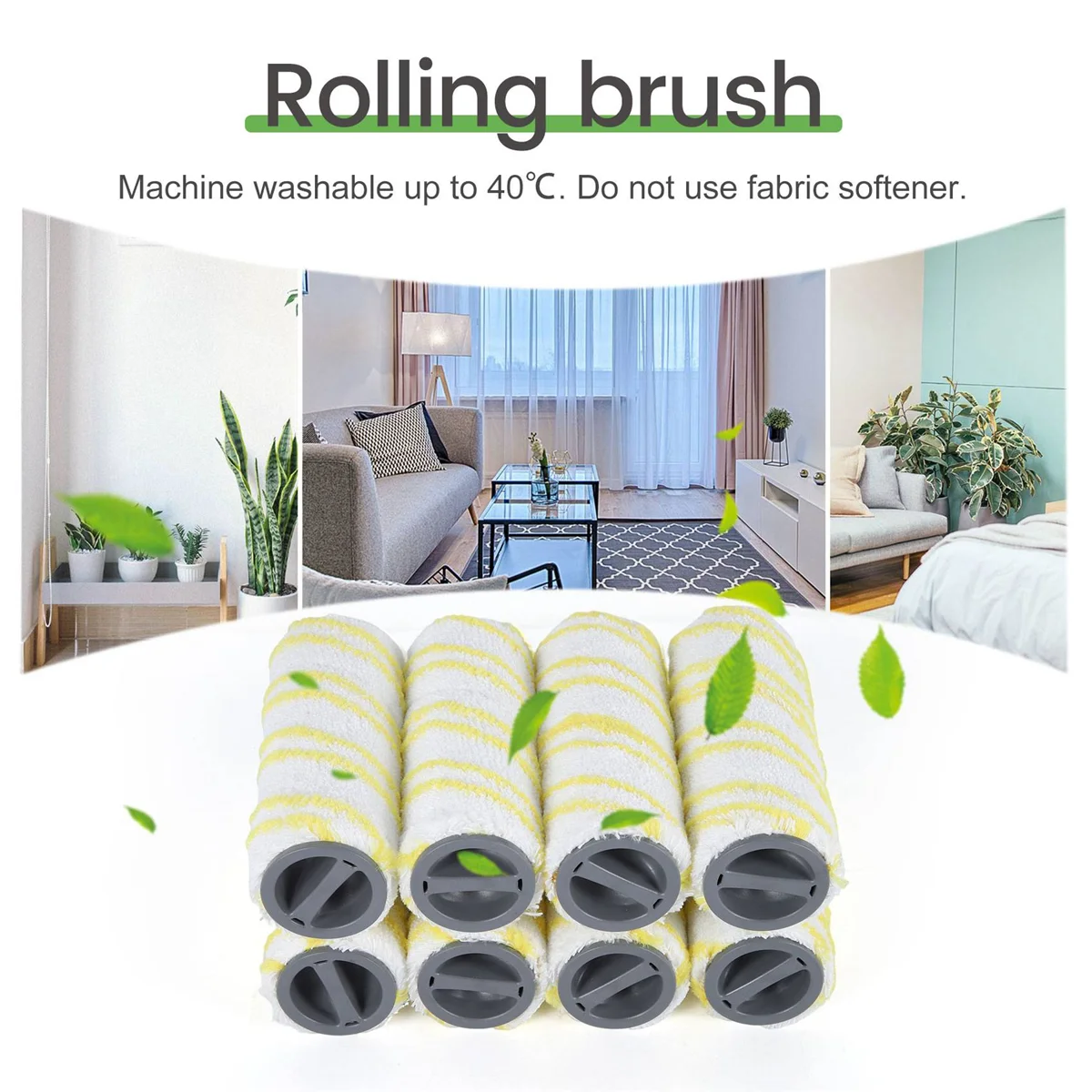 A24R 8 قطع ملحقات استبدال الفرشاة الدوارة لمنظف الأرضيات الكهربائية Karcher FC5 FC7 FC3 FC3D