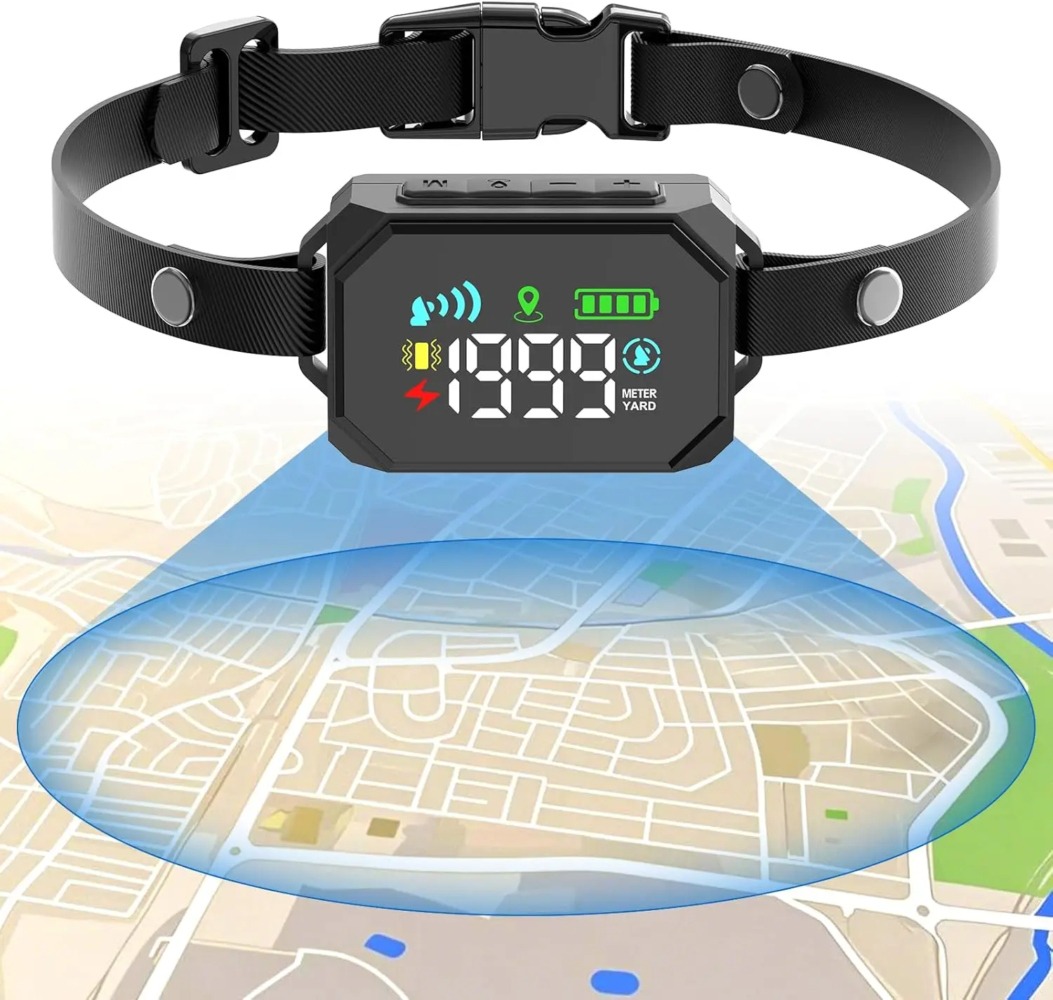 GPS Wireless Dog Fence, Electric Fence for Dogs, Perimeter Collar Fence System, Radius 33-1999 Yards, IPX7 Waterproof, Beep Vibr