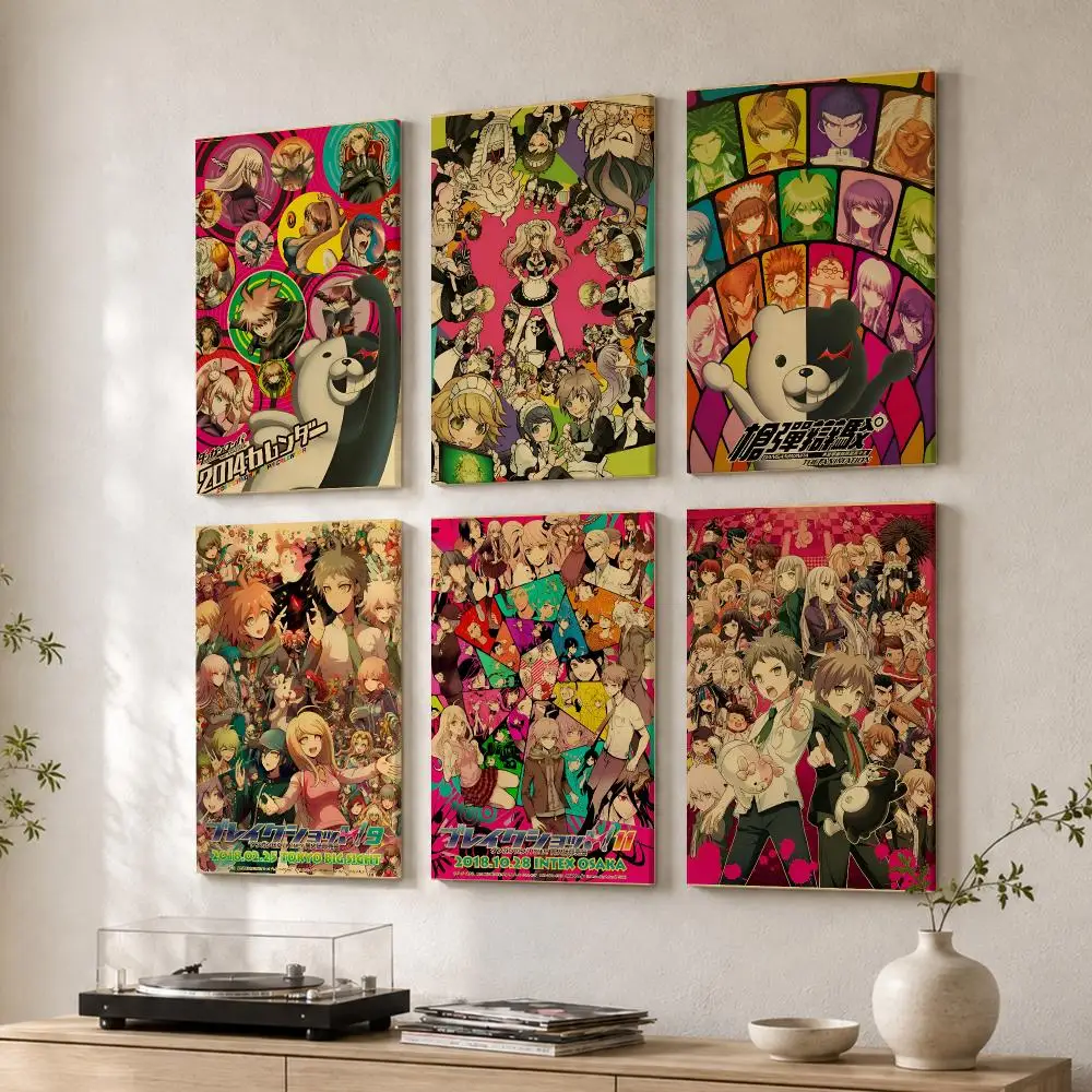 Japanese Anime D-Danganronpa Framed Wall Painting Wood Framed Wall Art Print For Bedroom Living Room Hallway Office Home Decor