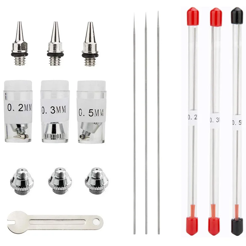 

0.2/0.3/0.5MM spray needle nozzle cap set/spray pen parts set/3-piece set of accessories