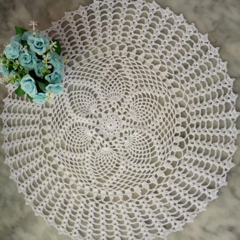 Table decoration and accessories DIY Flower cotton table place mat pad Cloth crochet wedding placemat Christmas coaster kitchen