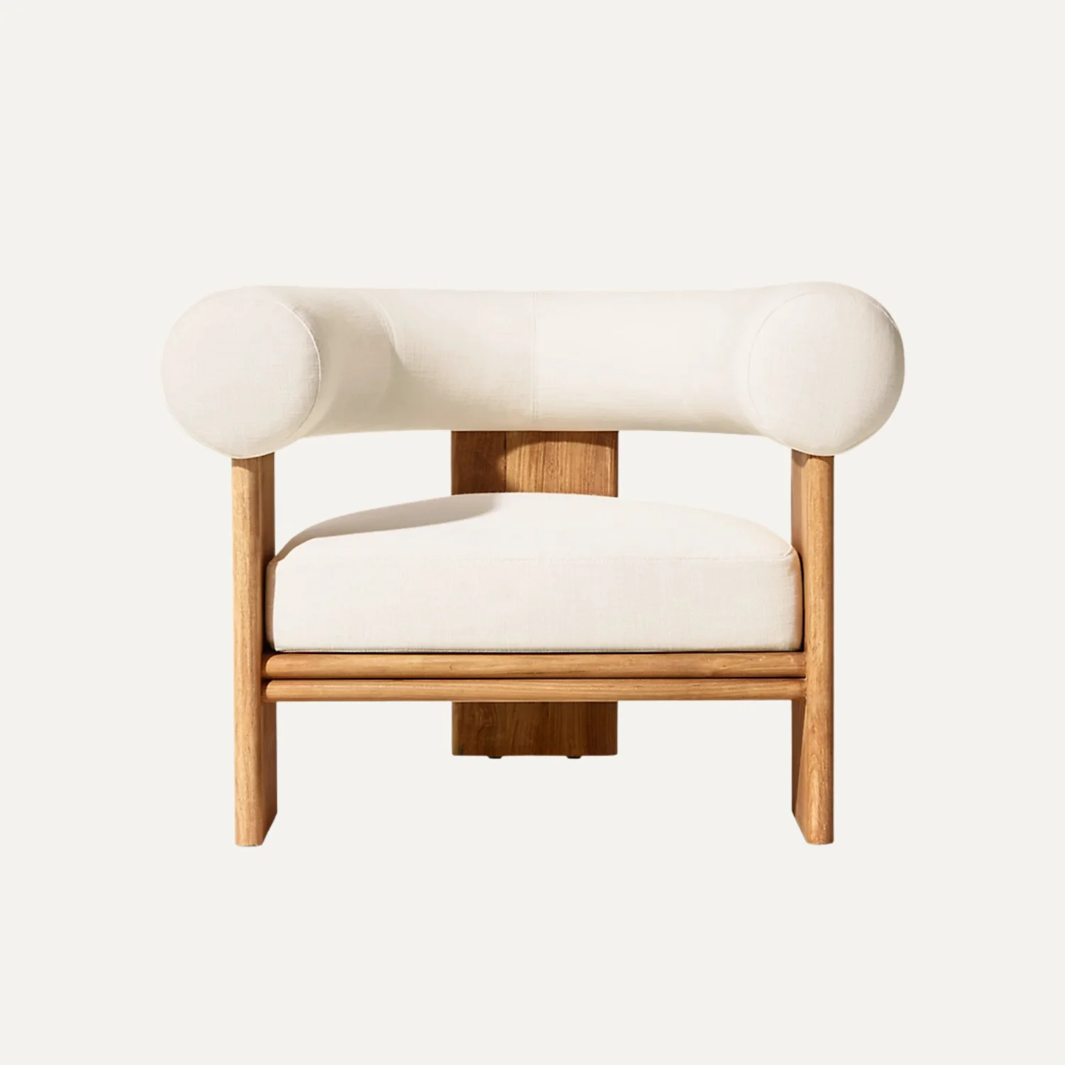 Modern Tropical Design Solid Teak Wood Frame Upholstered Leisure Chair Eco-Friendly Waterproof Cover for Outdoor Home Hotel Use