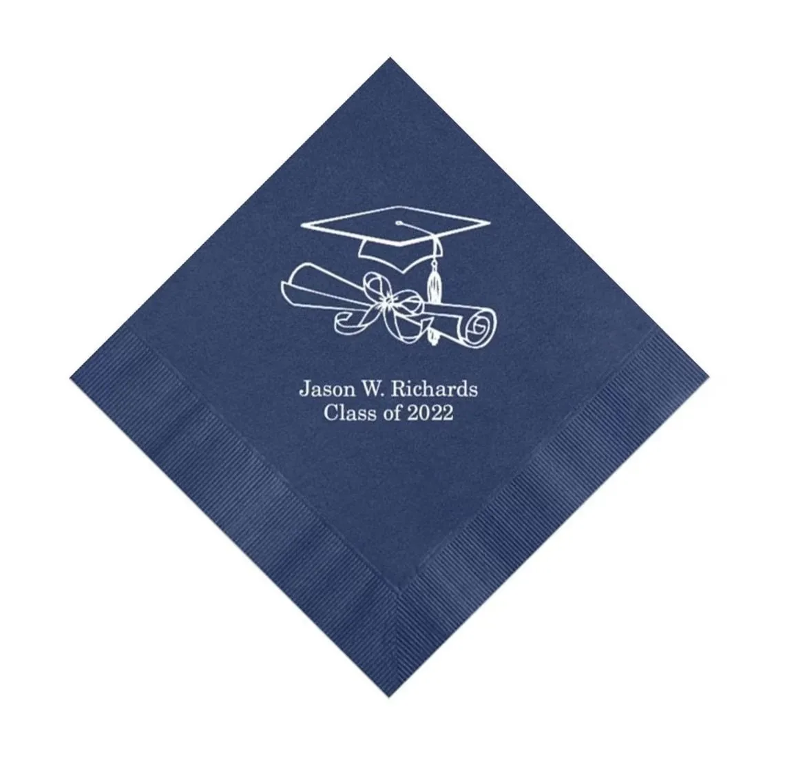 Graduation Napkins Personalized Set of 100 Napkins Class of 2024 USA High School College Cap Reunion