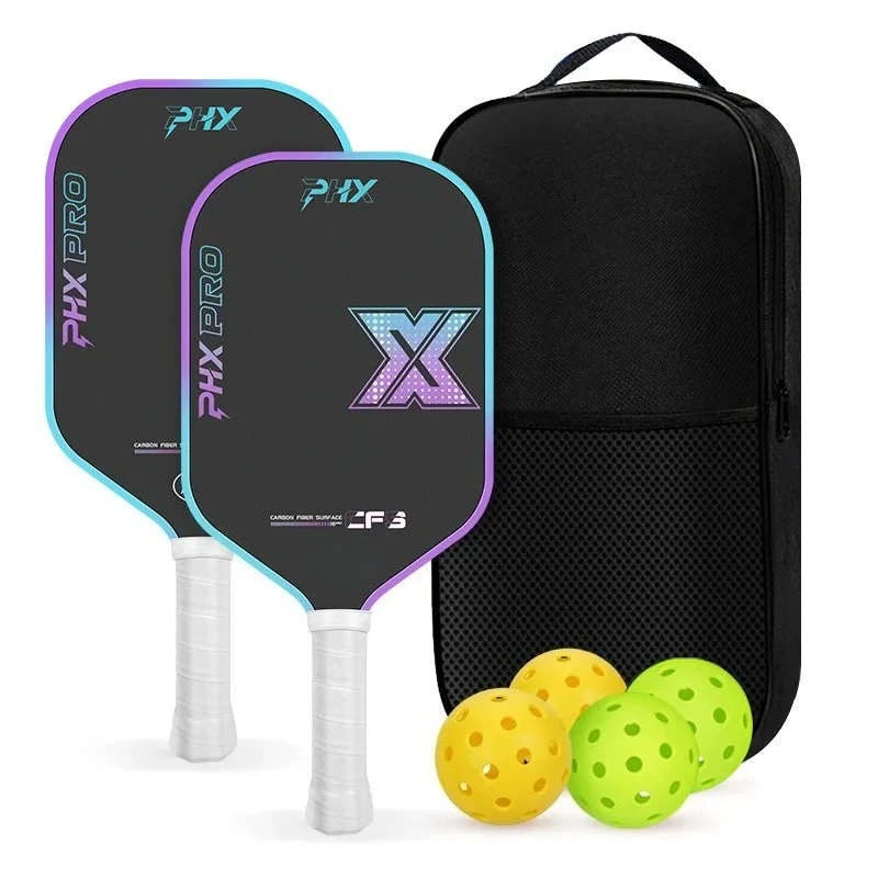 T700 Carbon Fiber Pickleball Paddle Set Lightweight Racket Bundle with Balls & Carry Bag Indoor Outdoor Sports Gear for Players view 2