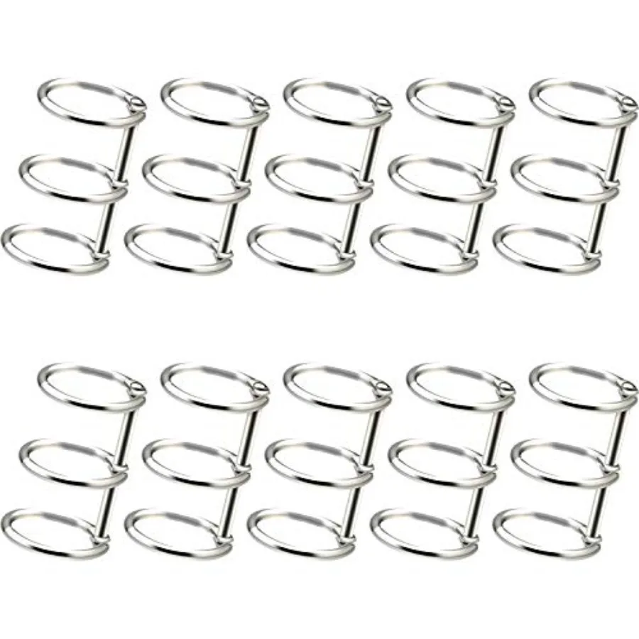 

10 Pieces 3 Ring Metal Loose Leaf Binders Book Rings with 20 mm Inner Diameter for DIY Travel Diary, Photo Album, Binding Spine
