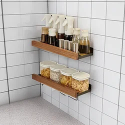 Wooden Kitchen Rack Wall-Mounted Punch-Free Household Rack Seasoning Board Storage Rack，Kitchen organizer，Kitchen Accessories