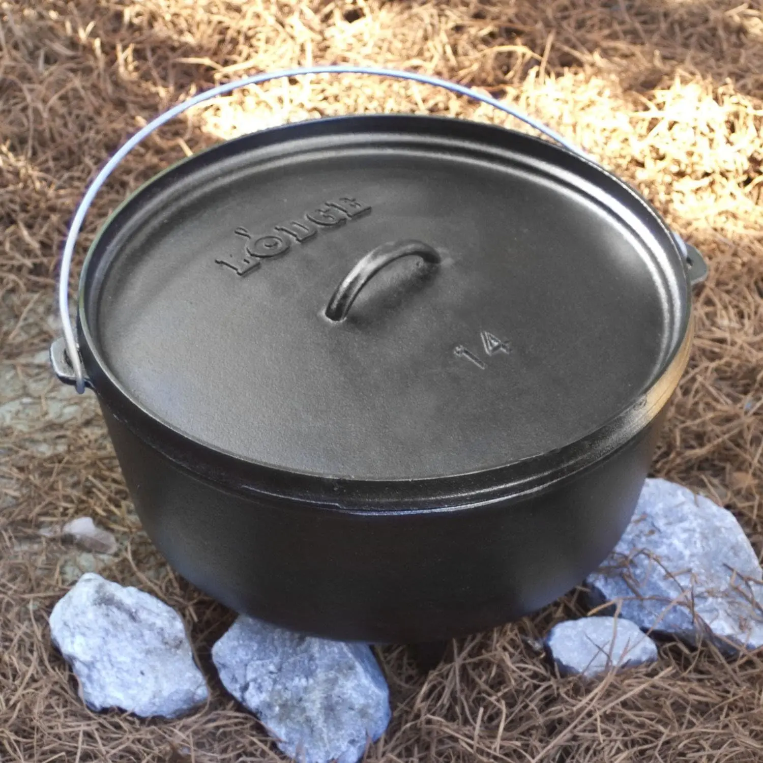 Pre-Seasoned Cast Iron Camp Dutch Oven with Lid - Dual Handles - Use in the Oven, on the Stove, on the Grill or o