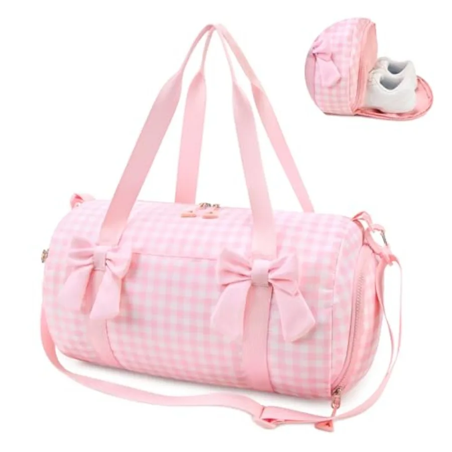

Dance Bag for Girls Ballet Gymnastics Duffle Bag with Shoe Compartment Sports Dance Tote Bag for Dance Class Travel F