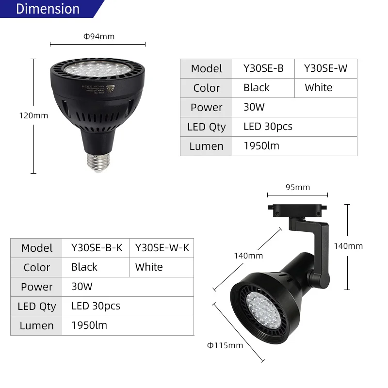 Y30SE Full Spectrum Aluminum Led Aquarium Grow Light Bulb for Paludarium Aquascape Light