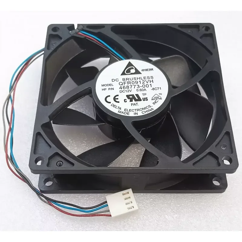 for Delta 9025 9225 9CM Fan Temperature Controlled High Speed Double Ball QFR0912VH 12V 0.60A