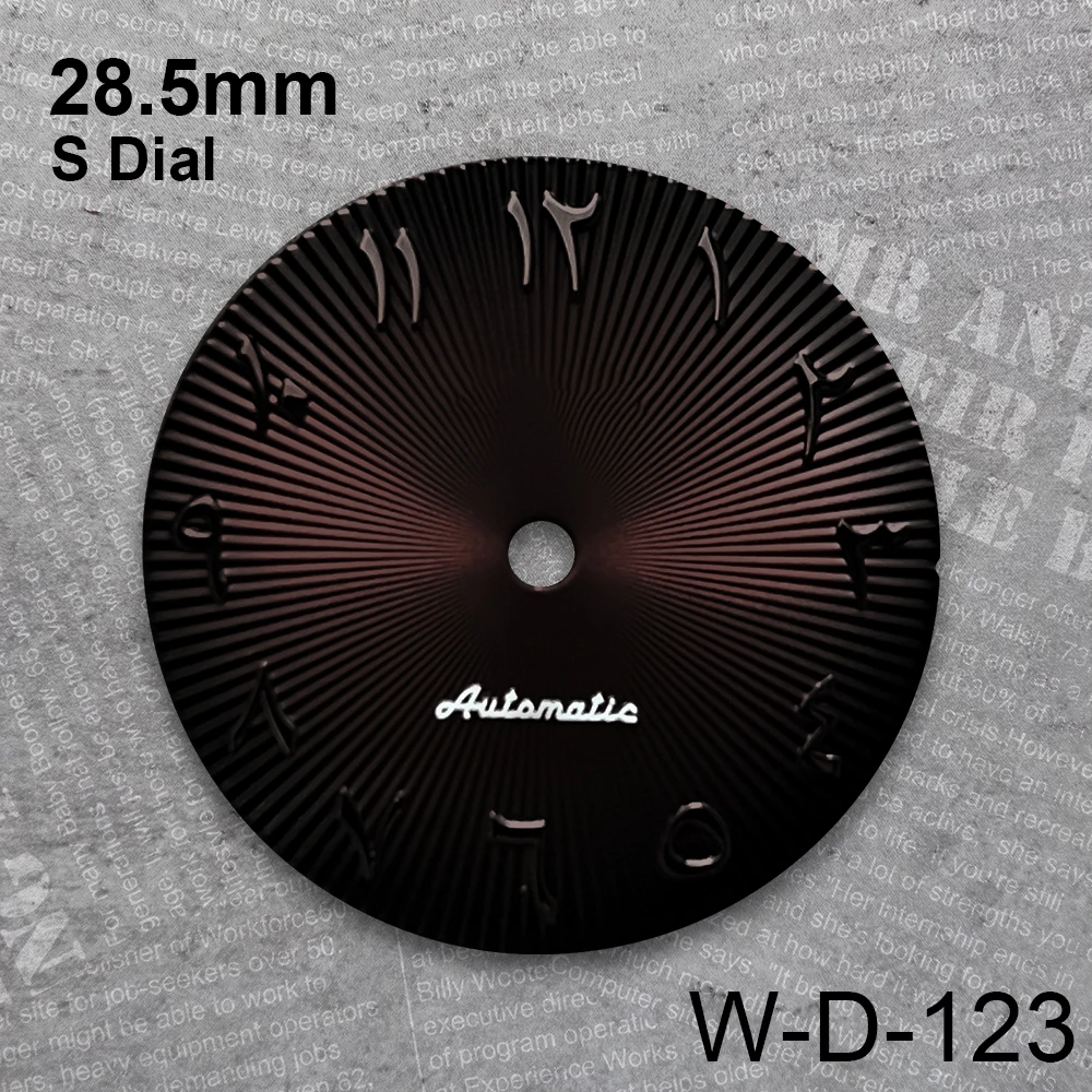 28.5 مللي متر العربية S شعار الطلب مناسبة ل NH35/NH36/4R/7S/8215 حركة الشوكولاته عالية الجودة ساعة مزدوجة تعديل الملحقات
