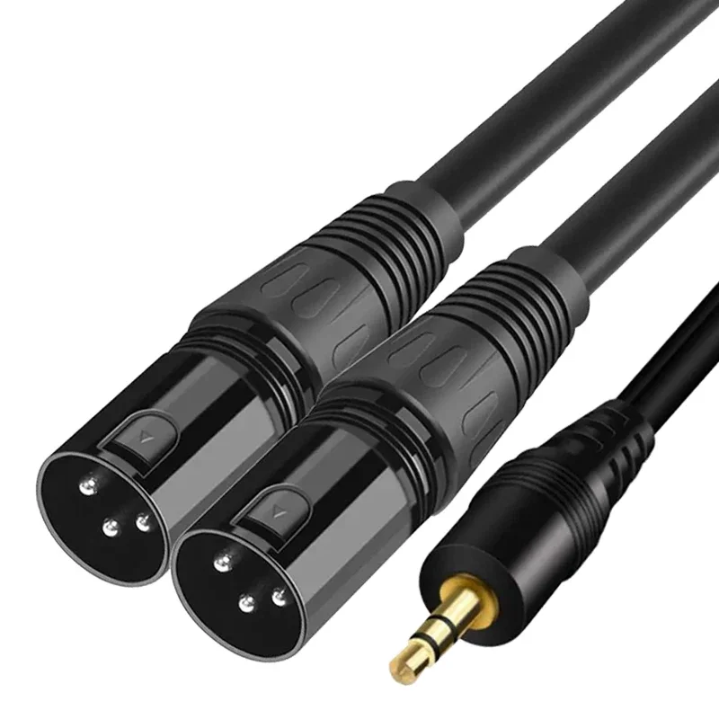 3.5mm kabel Audio Jack to XLR TRS Stereo rozdzielacz Dual XLR z męskiego na męskie do wzmacniaczy głośników miksera