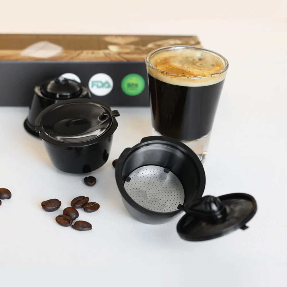 Icafilas Reusable Coffee Capsule for Nescafe Dolce Gusto Espresso Refill Crema Dolci Gusto Metal Mesh Coffee Filter Pod
