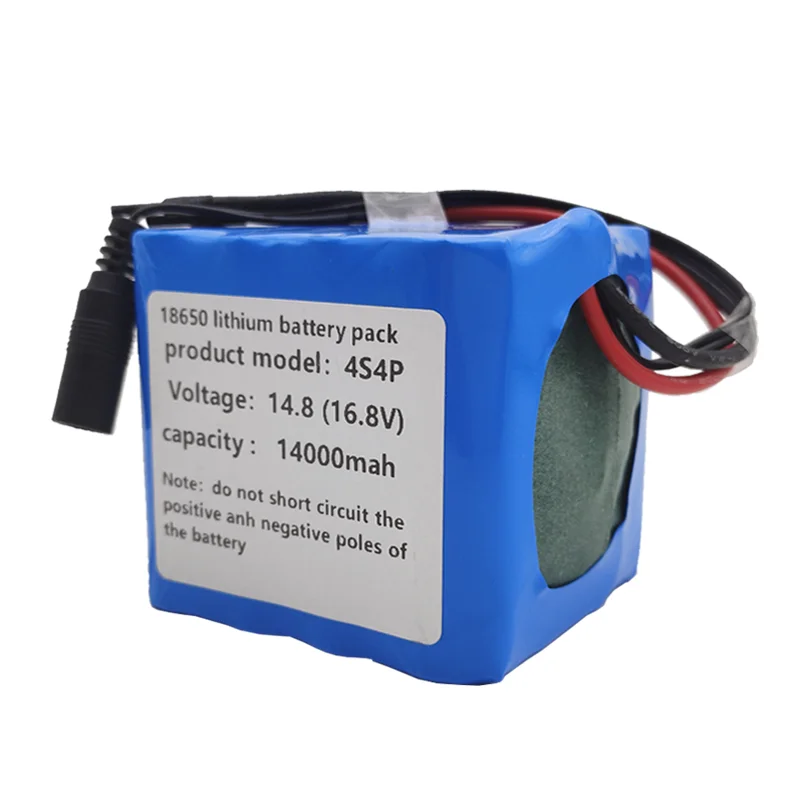 4S4P 14.8V(16.8V) 14000mAh 18650 Li-iom Battery Pack with 5(A) BMS for Night Fishing Lamp Heater Miner's Lamp Amplifier Etc 14Ah