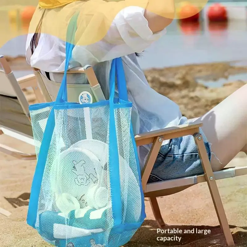 

Уличная переносная сетчатая сумка-органайзер для хранения детских игрушек, большие сумки для плавания, сумки для полотенец, женские косметички-органайзеры