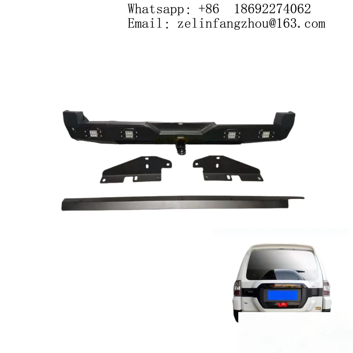 

Стальной задний бампер с буксировочным крюком, крепление на болтах, черный, под покраску, для Mitsubishi Pajero Montero V80 V90 V93 V97, внедорожный, усиленный.