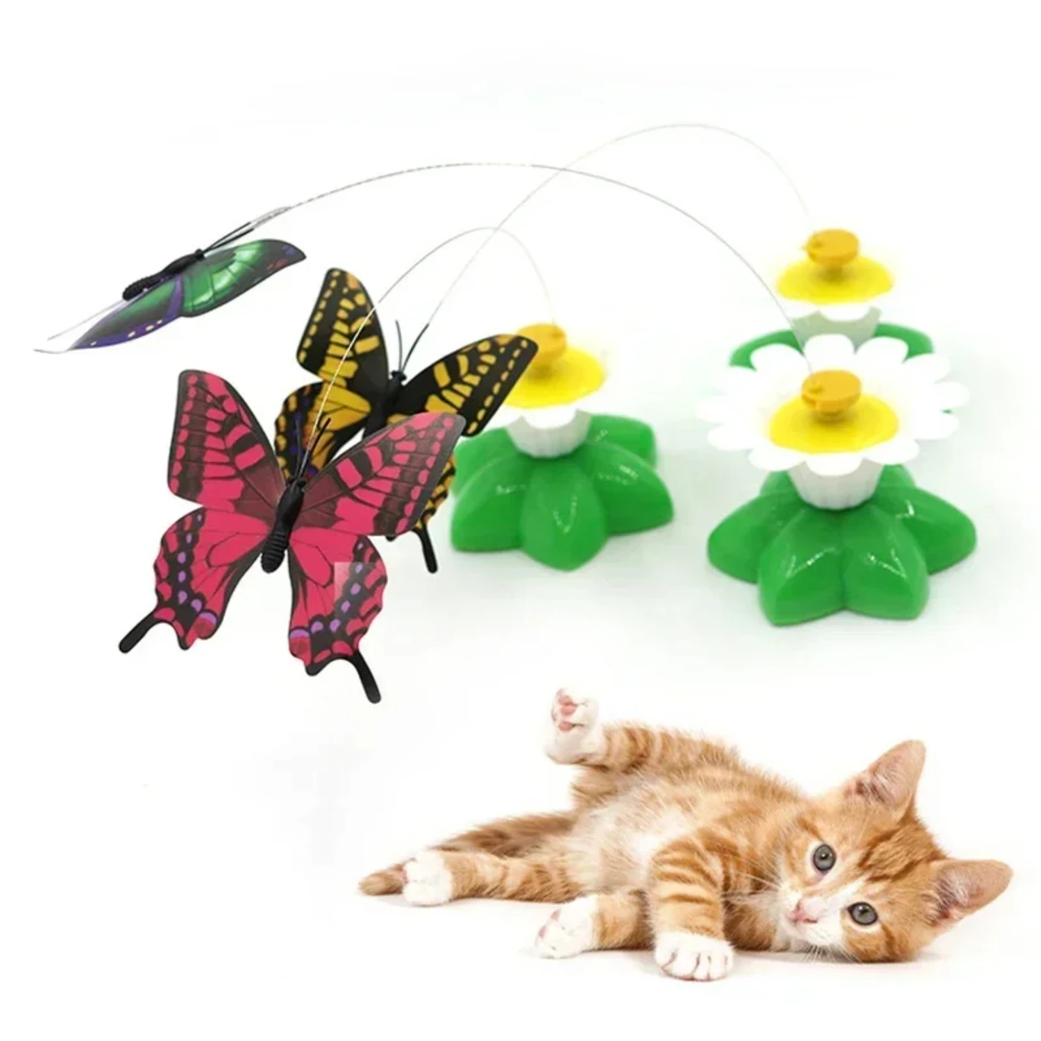 Engaging and Colorful Interactive Rotating Humming Bird Toy for Stimulating Intelligence Training - Endless Fun Option for Cats 