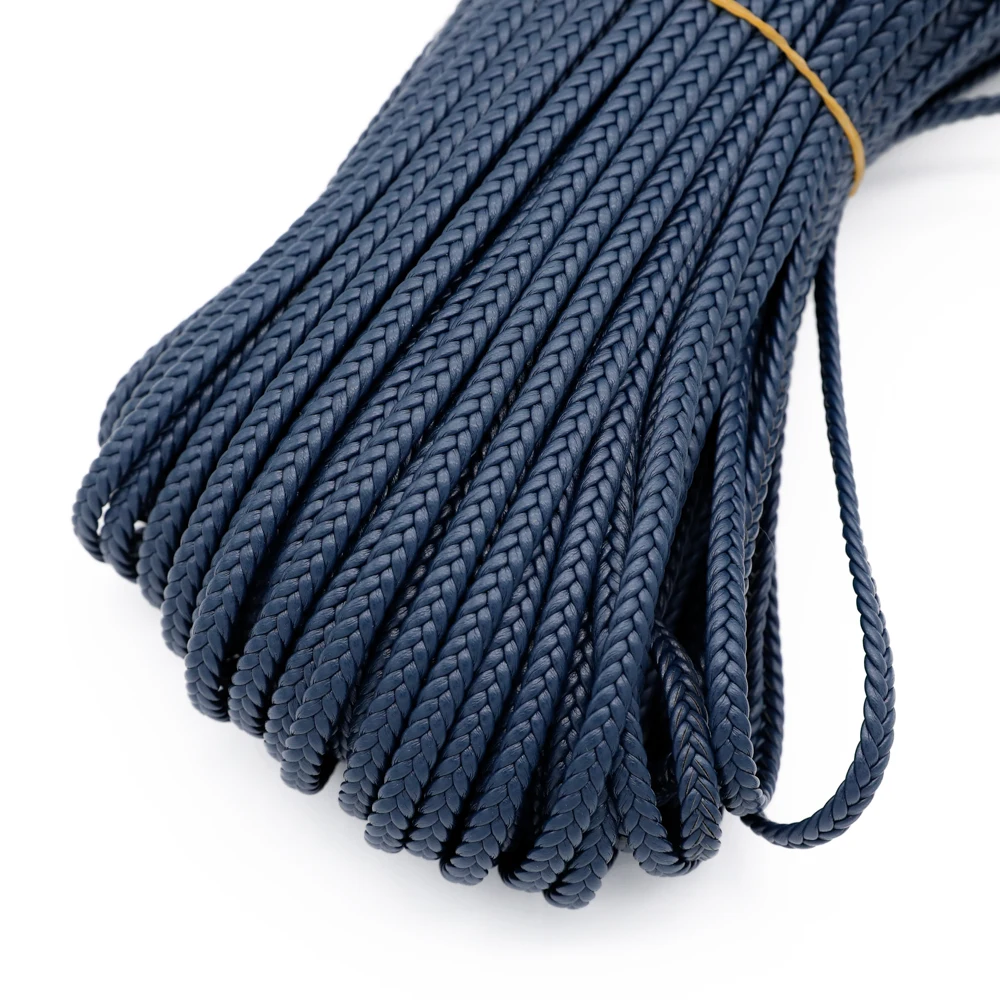 6mm 2meters Colorful Flat Braided Faux Genuine Leather Bracelet Finding PU Leather Cord String Rope DIY Necklace Bracelet Making