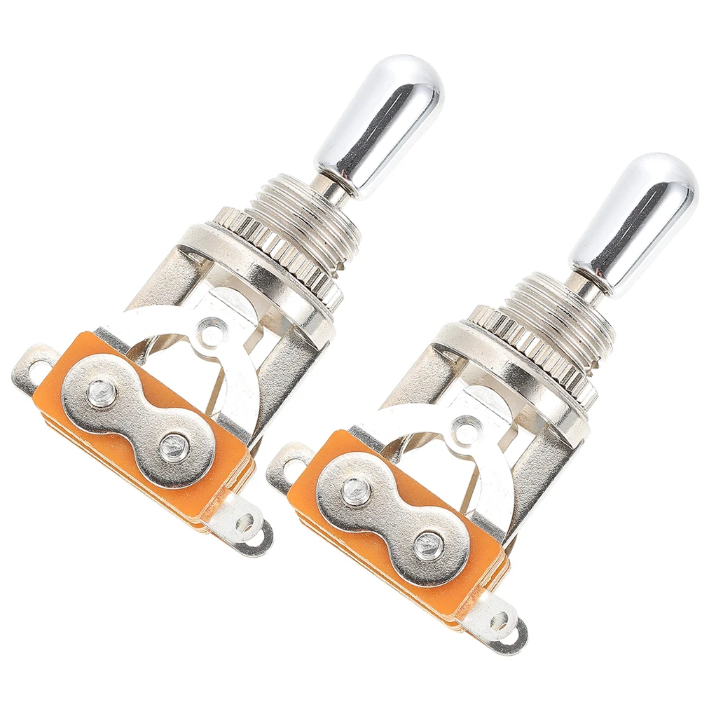 

2Pcs Guitar 3 Way Toggle Switch Metal Pickup Selector Durable Replacement Part for Style Electric Guitar Accessory