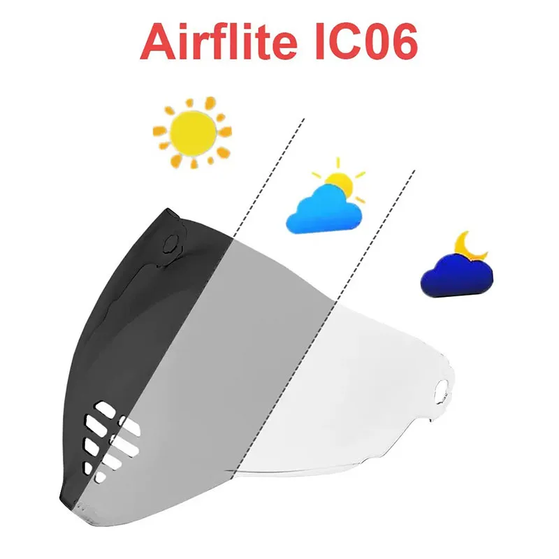 Photochromic Shield Visor Lenses for ICON Airflite IC06 Cascos Moto Helmet Replace Anti-UV Anti-Scratch Dustproof Windshield
