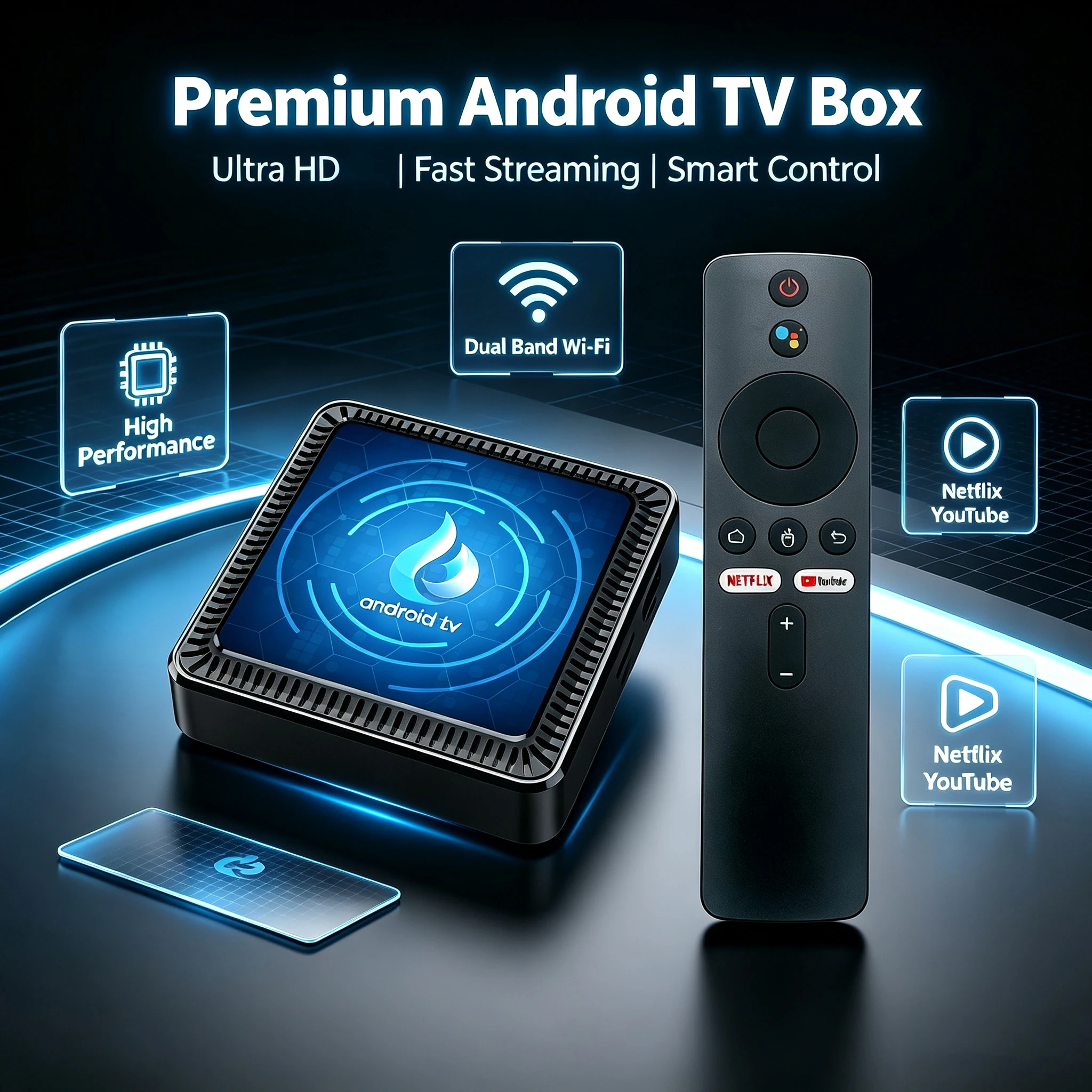 Smart TV Box Android 16 Allwinner H313 4GB 64GB Dual-Band-WLAN HD 8K Bluetooth Google Assistant Netflix Media Player Set-Top-Box