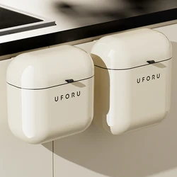 UFORU Home Waste Organizer 9L/12L Large Capacity Wall Mount Trash Can with Lid, Household Food Waste Bin for Kitchen Bathroom