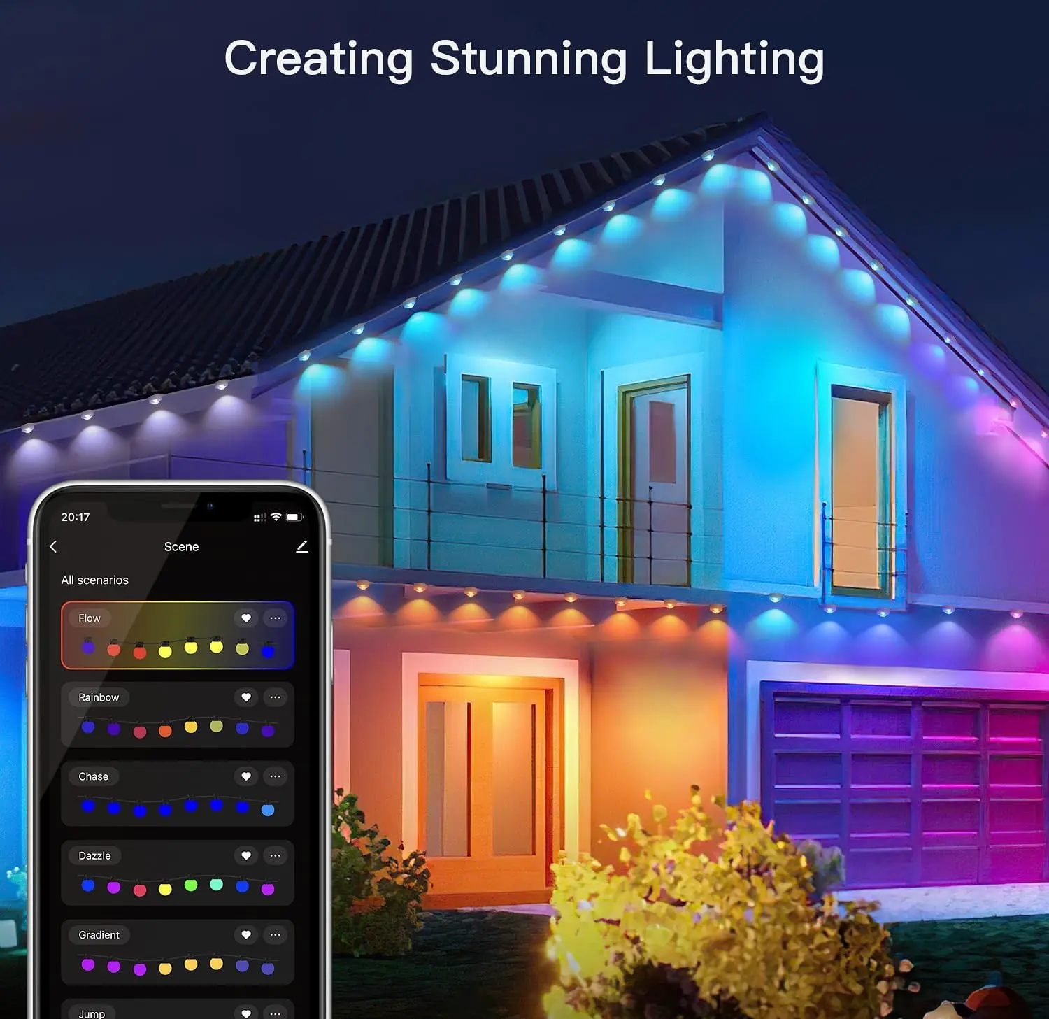 HAIZHIHUI RGB color eaves lights that can be used indoors and outdoors can easily create a sense of atmosphere Multiple colors