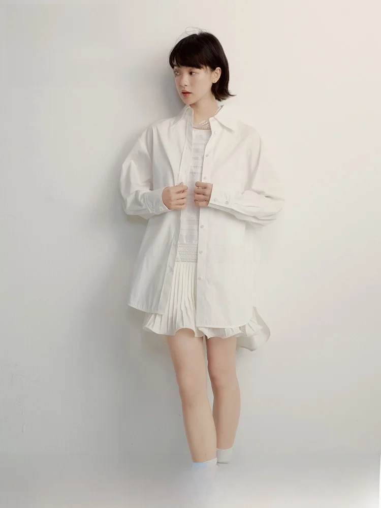 

Fussed Urban Collection Oversized Cotton irt Breathable Sun Protection Fog White Pure Cotton Boyfriend irt Original Desig...