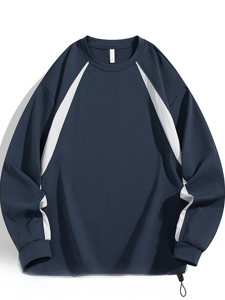 

Новая модная брендовая толстовка в стиле пэчворк с длинными рукавами и круглым вырезом, свободного кроя, для повседневной носки, дышащая, из полиэстера, для пар