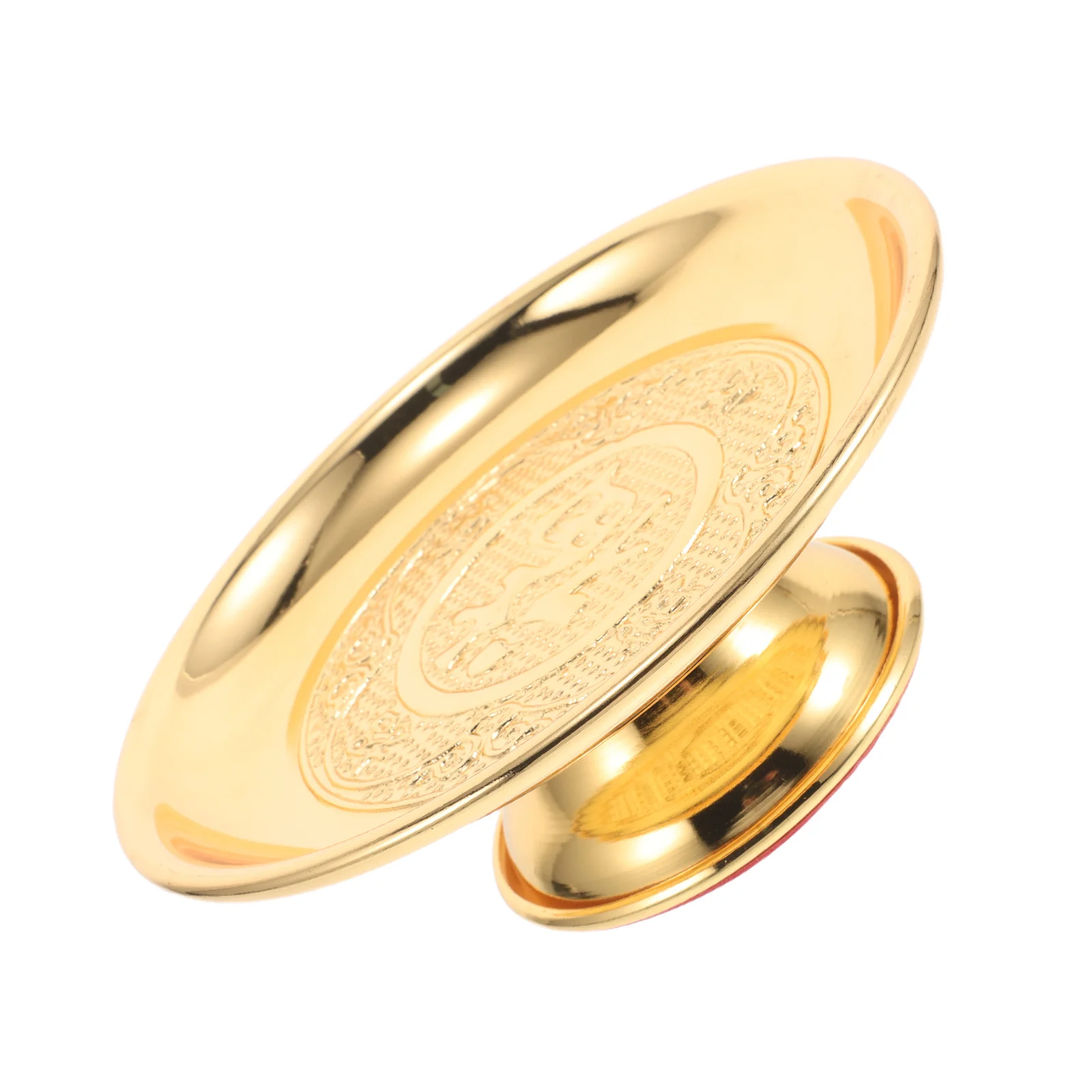 

Stainless Steel Buddhist Dessert Stand Golden Round Serving Tray for Weddings Altar Offerings Ritual Blessing Bowl Temple
