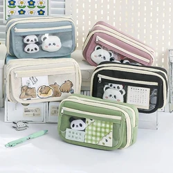 9-layer Large Capacity Pencil Case with Transparent Compartment and Magnetic Button Flip for Retrieval