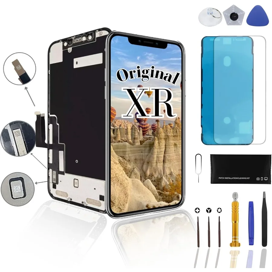 

Оригинальная замена OEM-экрана для iPhone XR 6.1A1984 A2106 A2107 A2108 3D дигитайзер сенсорного экрана в сборе, полная замена