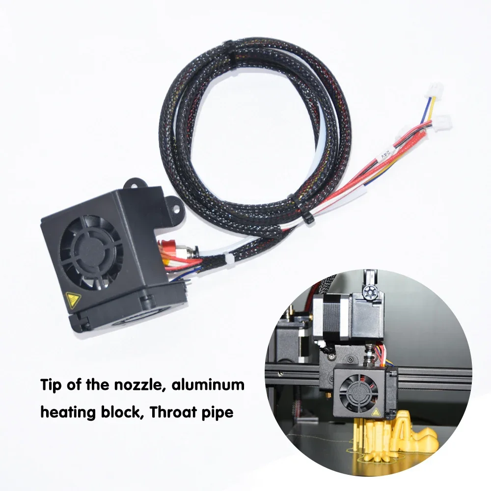 Komplett montierbares MK8-Extruder-Hotend-Düsenset mit 4010 12 V Turbogebläse für 3D-Drucker der Ender-3/5/Pro CR-10-Serie