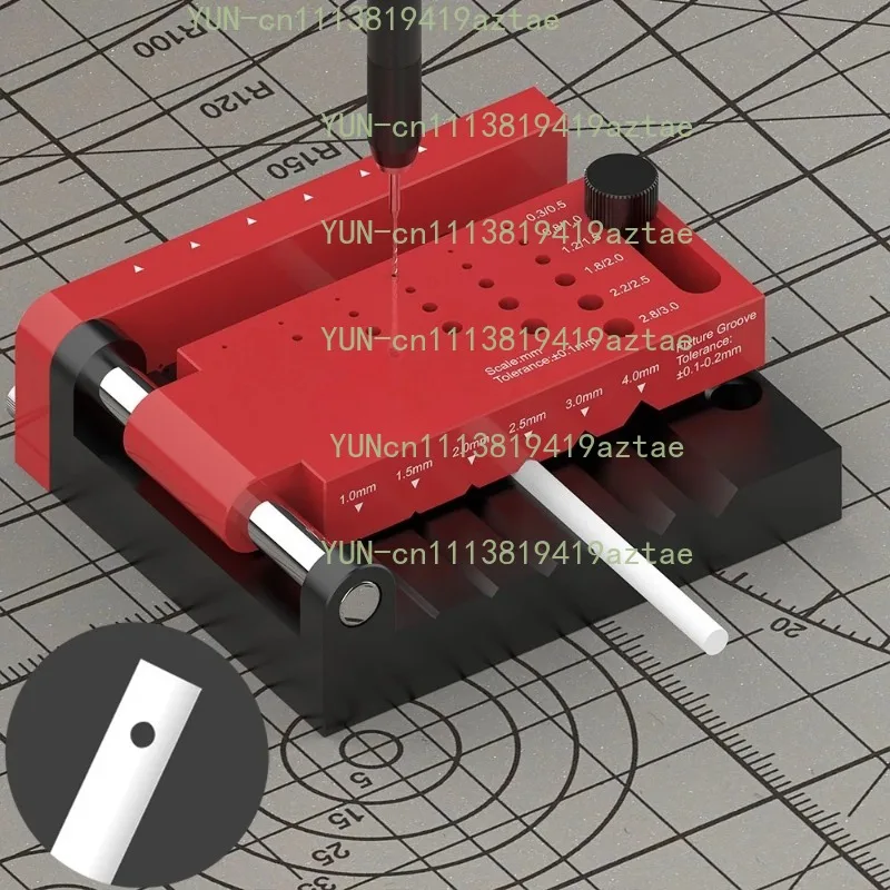 Borehole Positioner & Center Punch Drill Guide Jig, Locator Tool for Round Rod Cross‑Through Hole Drilling Work