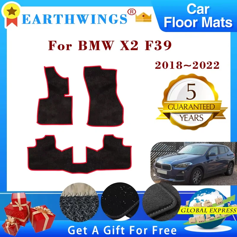 

Car Floor Mats For BMW X2 F39 2018 2019 2020 2021 2022 Rugs Panel Footpads Carpet Cover Anti-slip Foot Pads Auto Accessories
