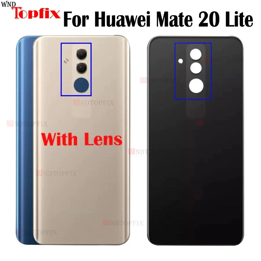 New For Huawei Mate 20 Lite Battery Cover Back Glass Panel Rear Door Housing Case Replacement For Mate 20 Lite Battery Cover
